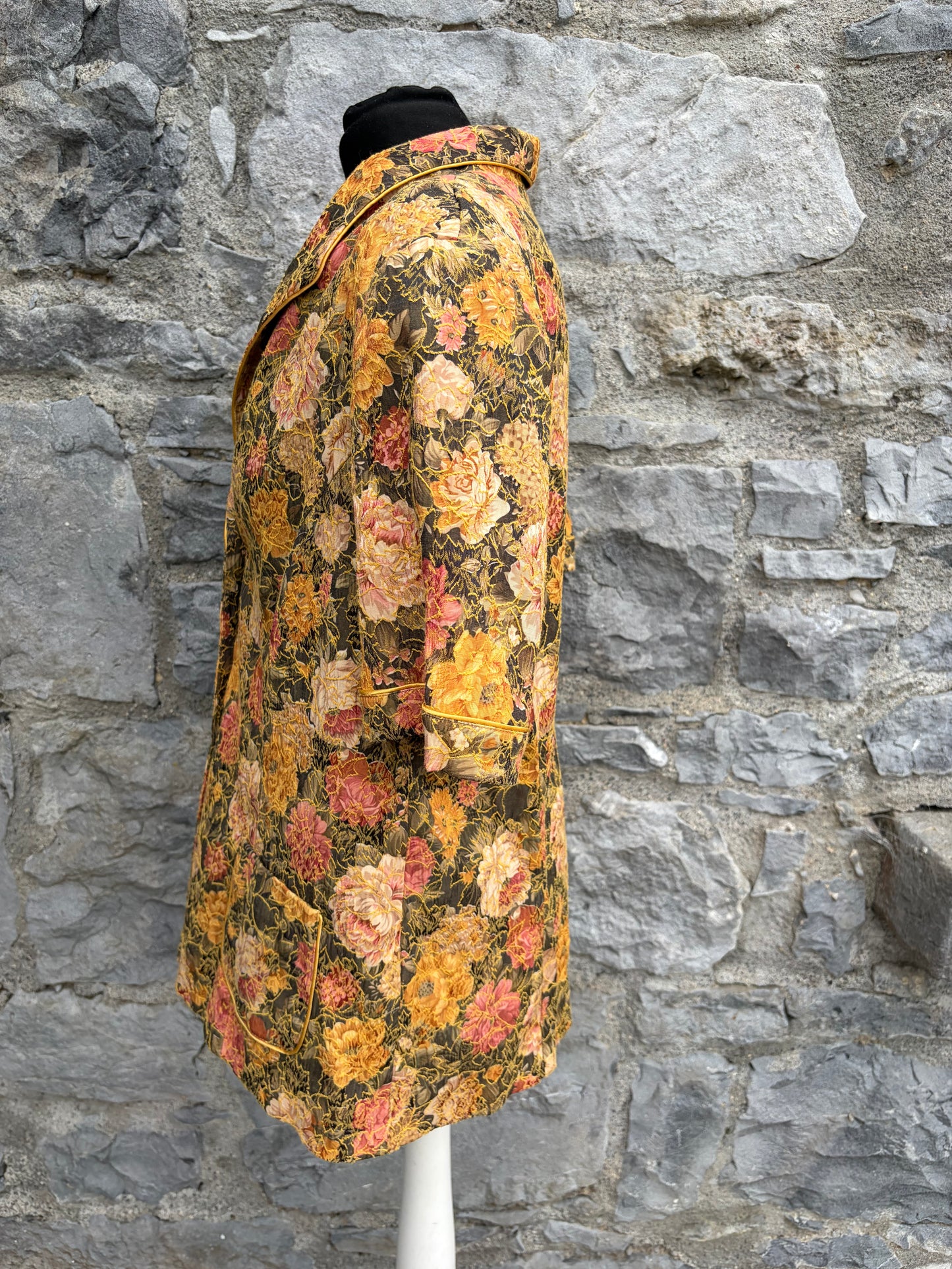 80s autumn floral tapestry blazer uk 16