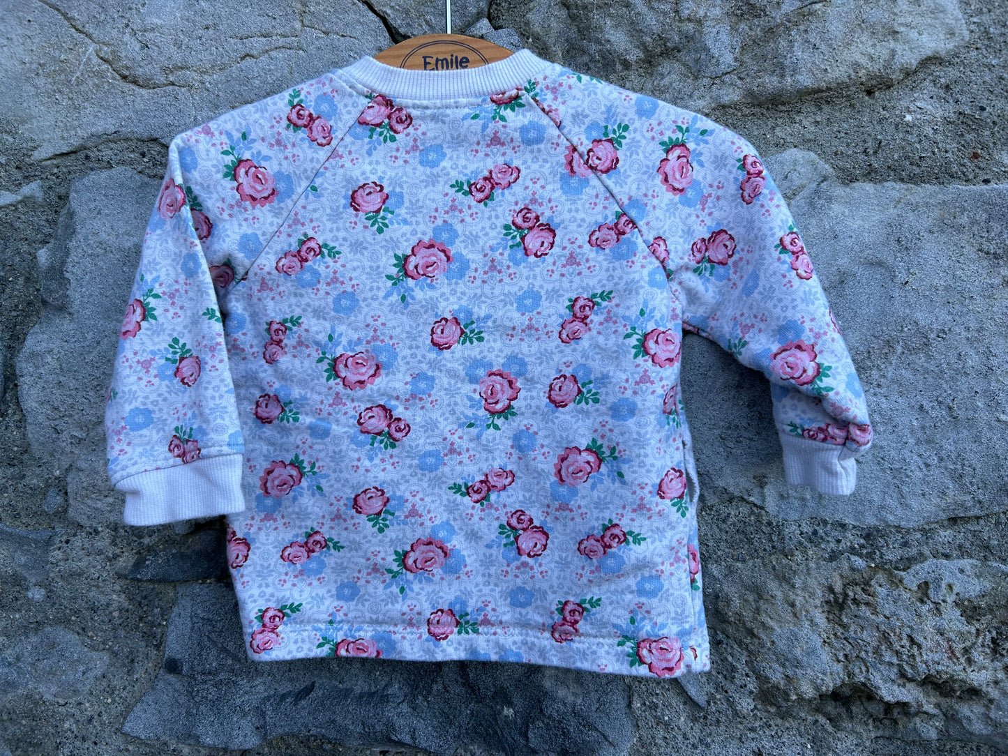 Pink roses sweatshirt  0-3m (56-62cm)