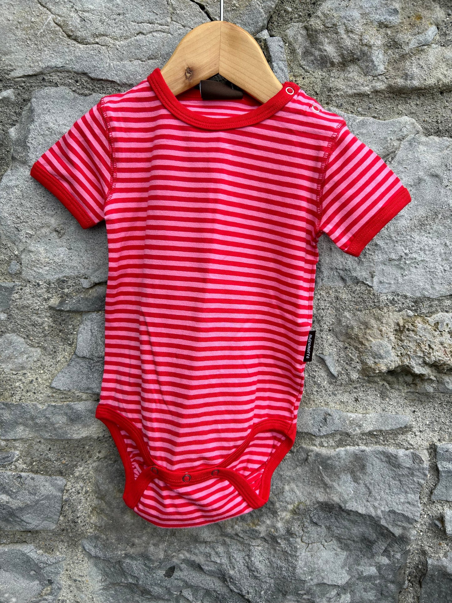 Pink/cerise stripy vest  3-6m (62-68cm)