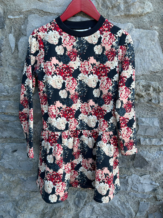 Floral navy sweat dress  8y (128cm)