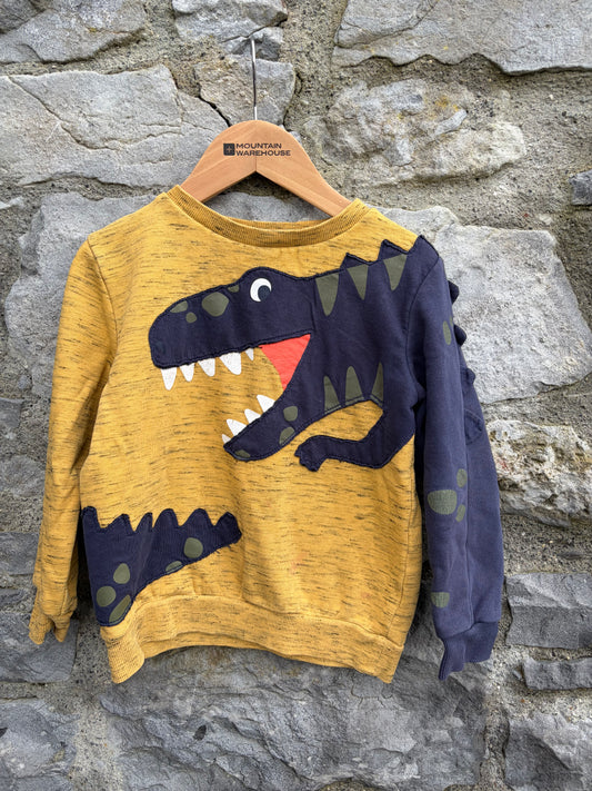 Dinosaur mustard sweatshirt 5-6y (110-116cm)