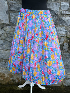 80s Colourful flowers pleated skirt uk 10-14