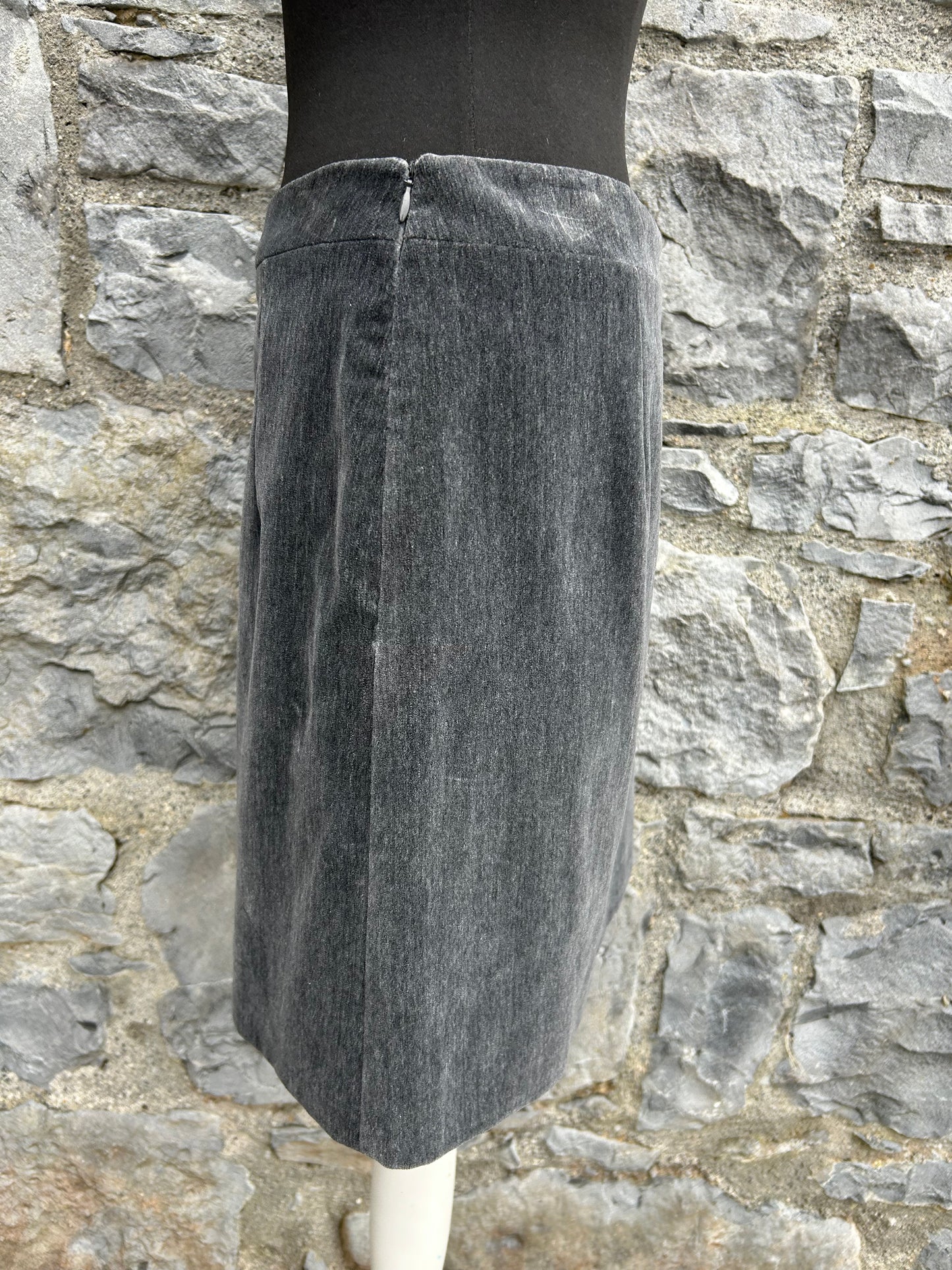Y2K grey velvet skirt uk 10