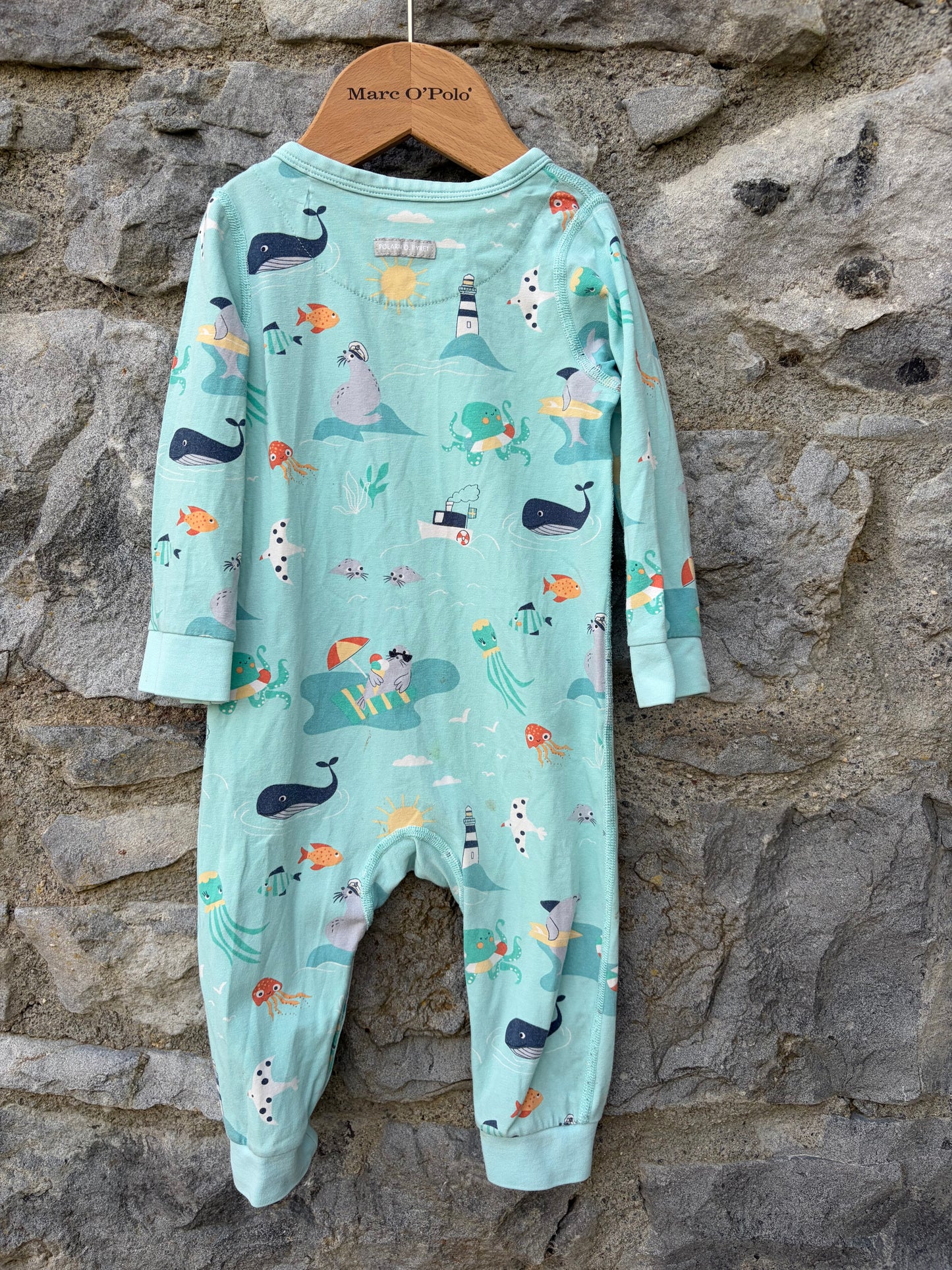 PoP Under the sea blue onesie  3-6m (62-68cm)
