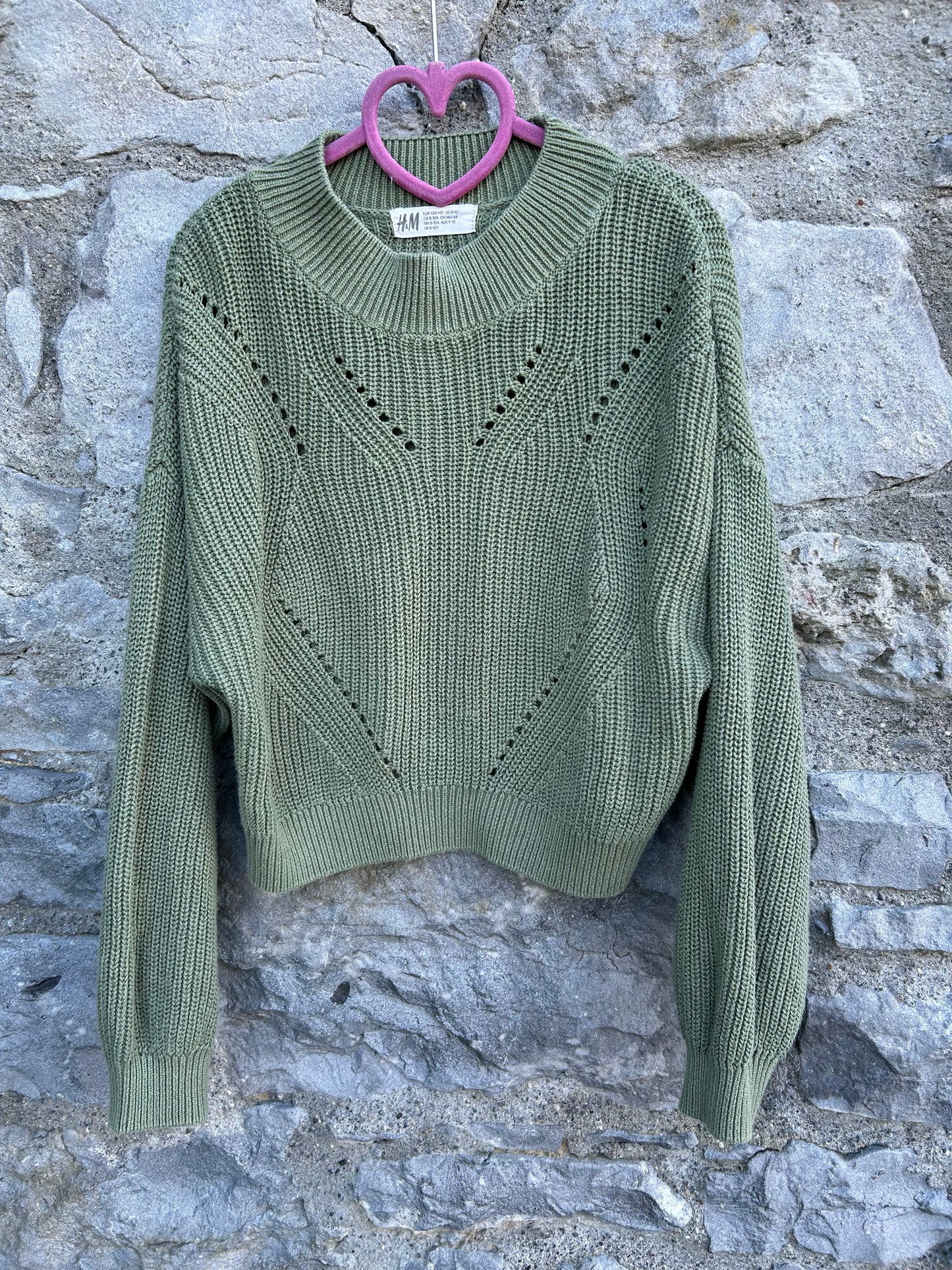 Green cropped jumper  9-10y (134-140cm)