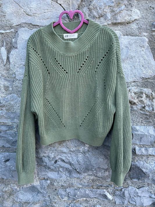 Green cropped jumper  9-10y (134-140cm)
