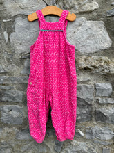 Load image into Gallery viewer, Pink cord dungarees with bird pockets  18-24m (86-92cm)
