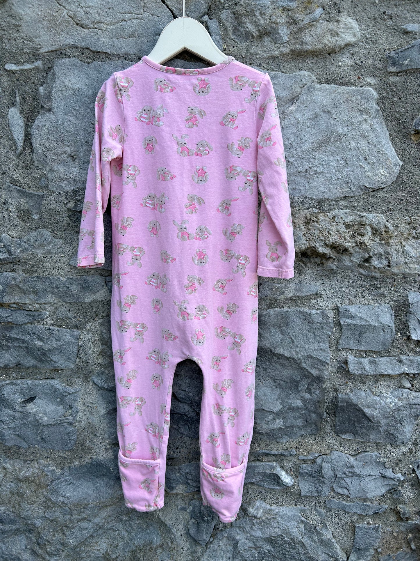 Bunnies pink onesie  12-18m (80-86cm)
