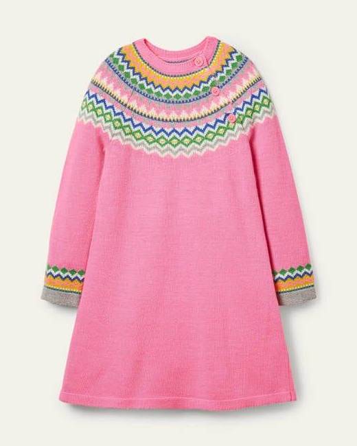 Lucy Dress Bright Petal Pink knitted dress  5-6y (110-116cm)
