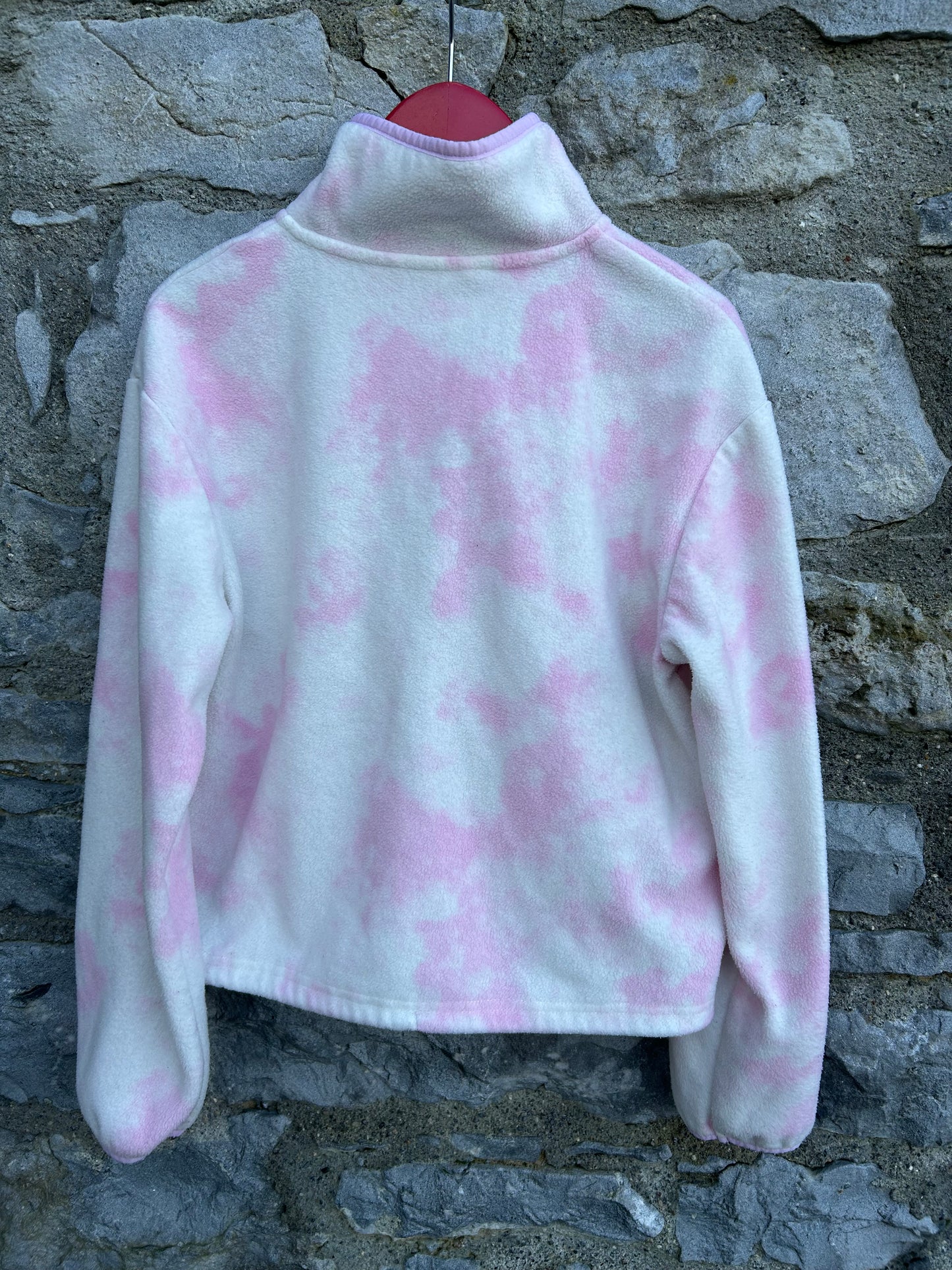 Pink tie-dye cropped fleece 9-10y (134-140cm)