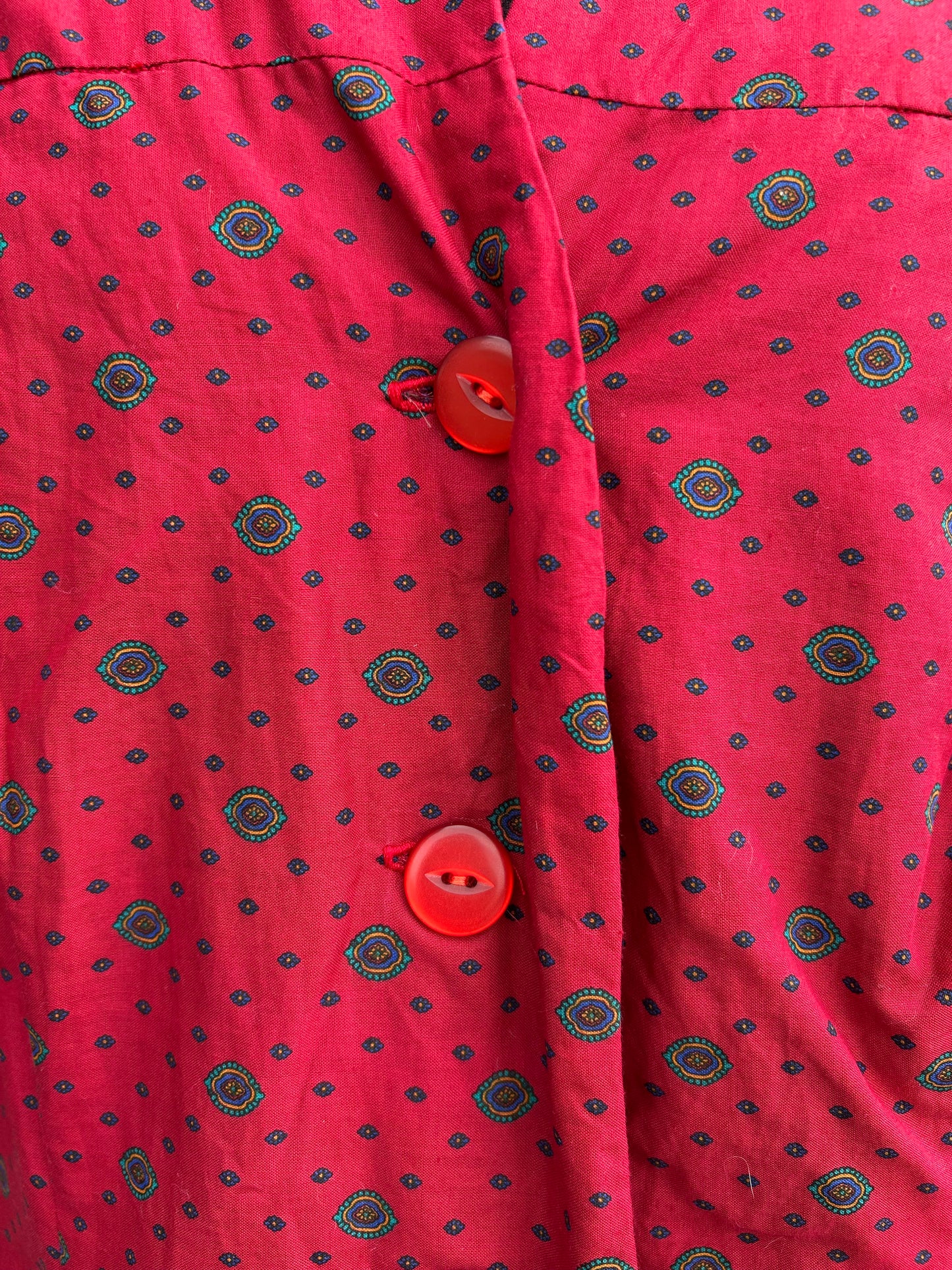 80s red’s spotty Blouse uk 14-16