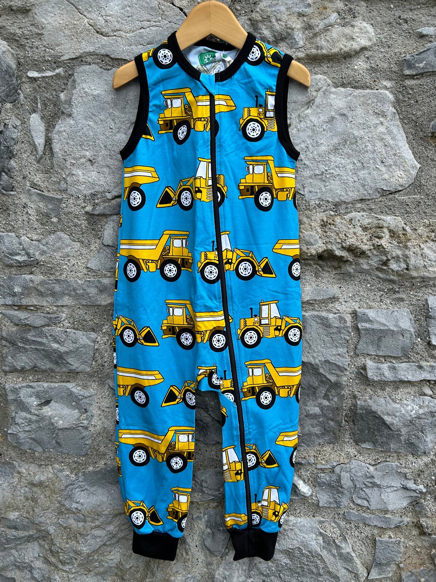 Dumpster trucks blue playsuit   3-4y (98-104cm)