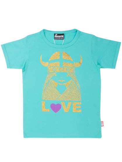 Turquoise Love Freja top  6-7y (116-122cm)