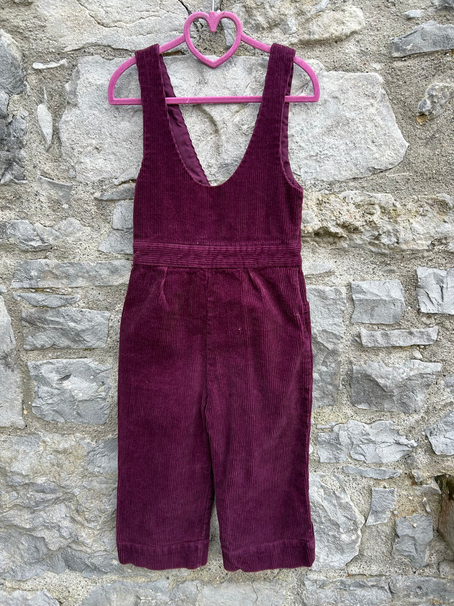 Maroon cord dungarees  7-8y (122-128cm)