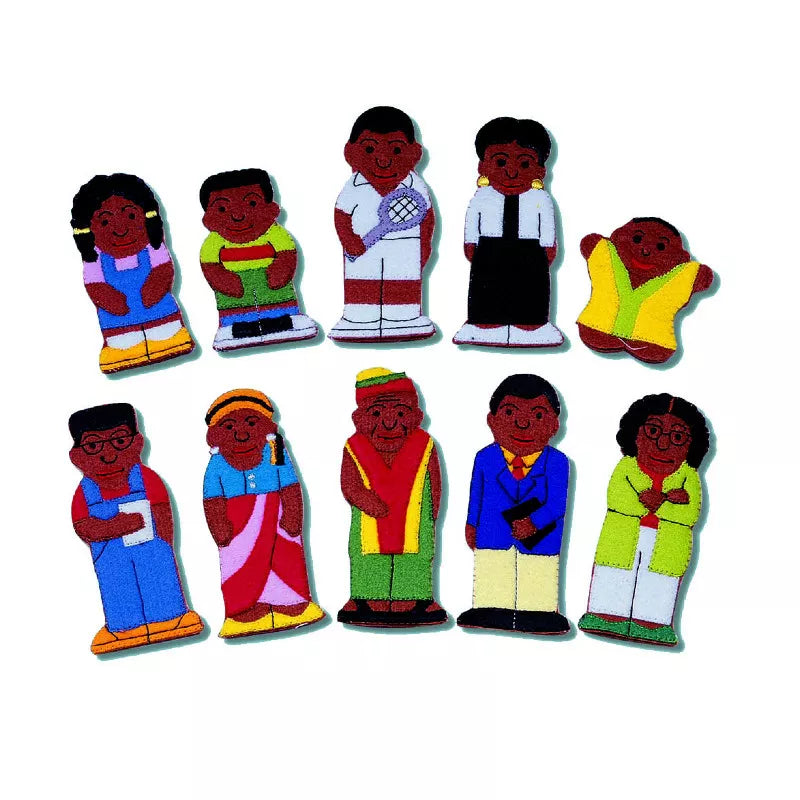 Black Family & Friends Finger Puppets