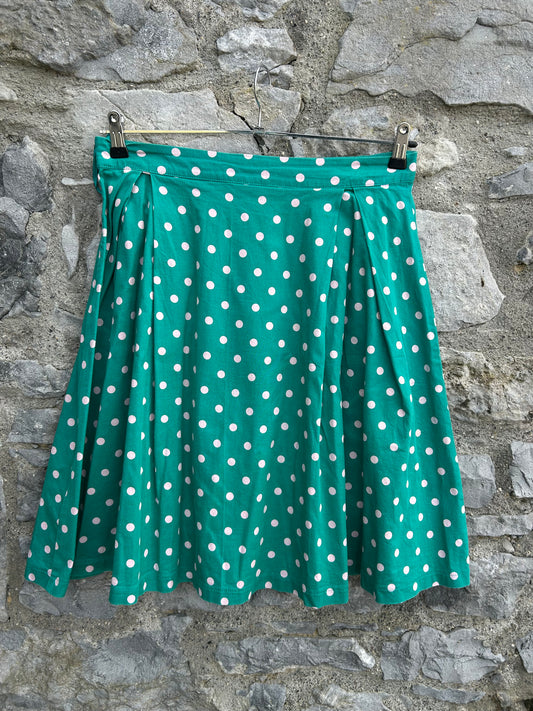 Green polka dots skirt uk 12