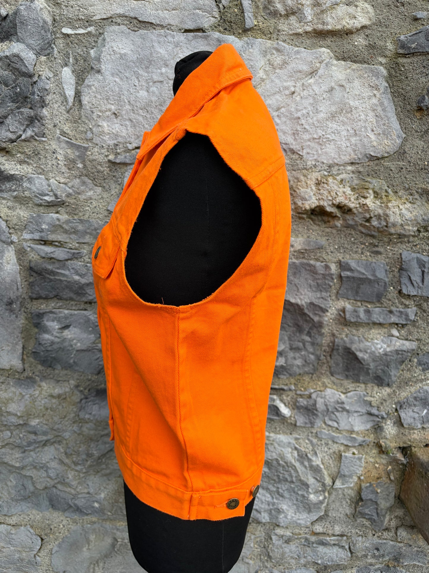 90s orange denim gilet uk 8