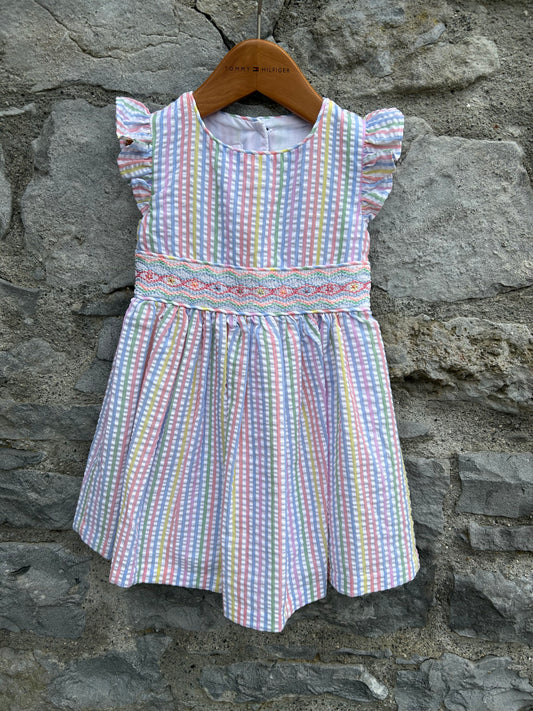 Rainbow check dress  18-24m (86-92cm)