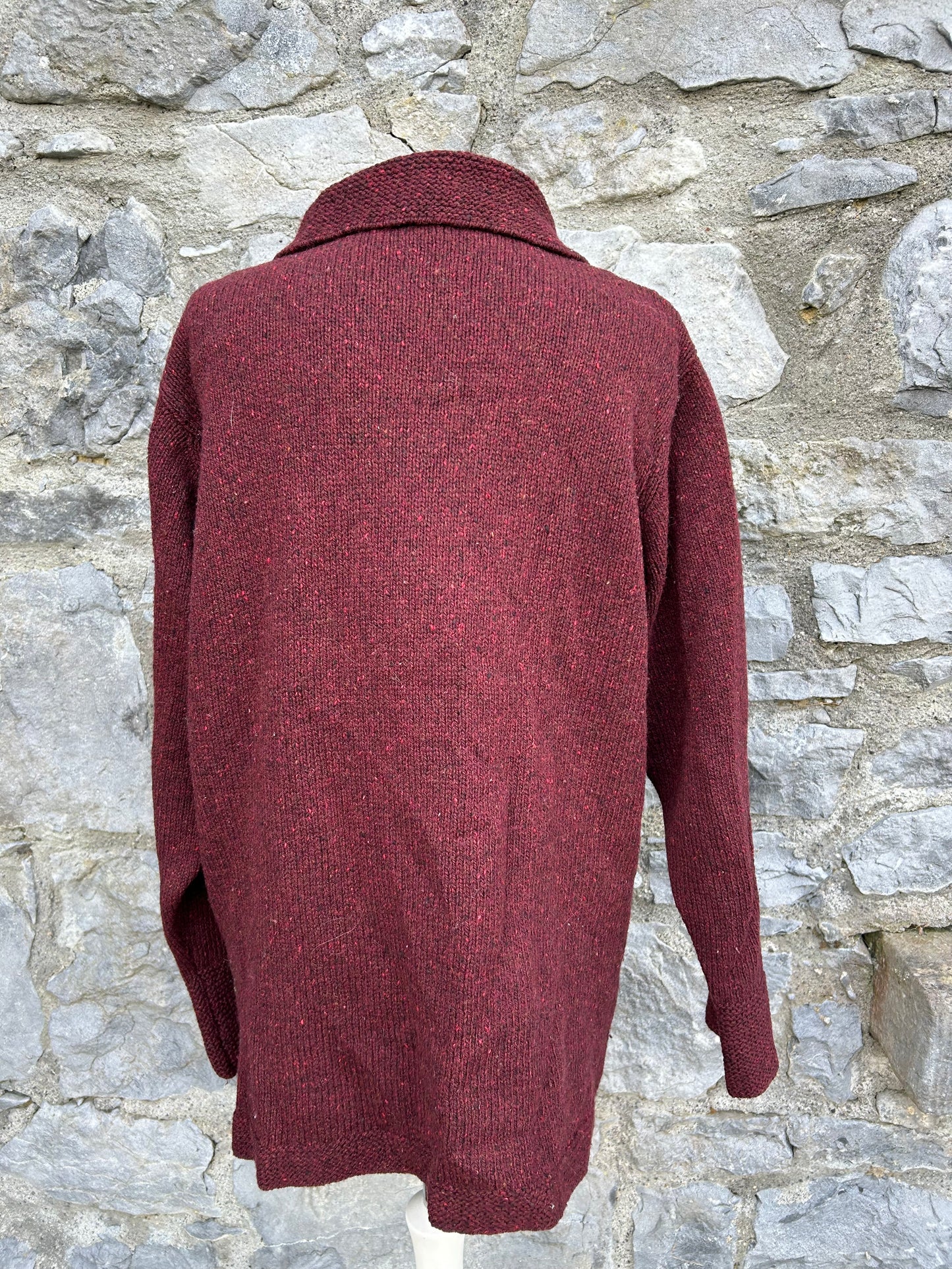 Maroon long cardigan uk 14