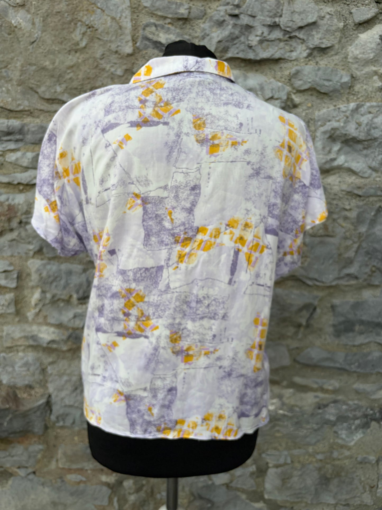 80s Purple&yellow shirt uk 12