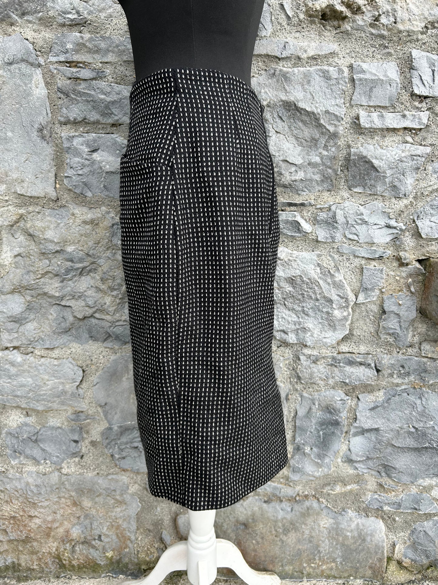 90s dotty black skirt uk 10-12