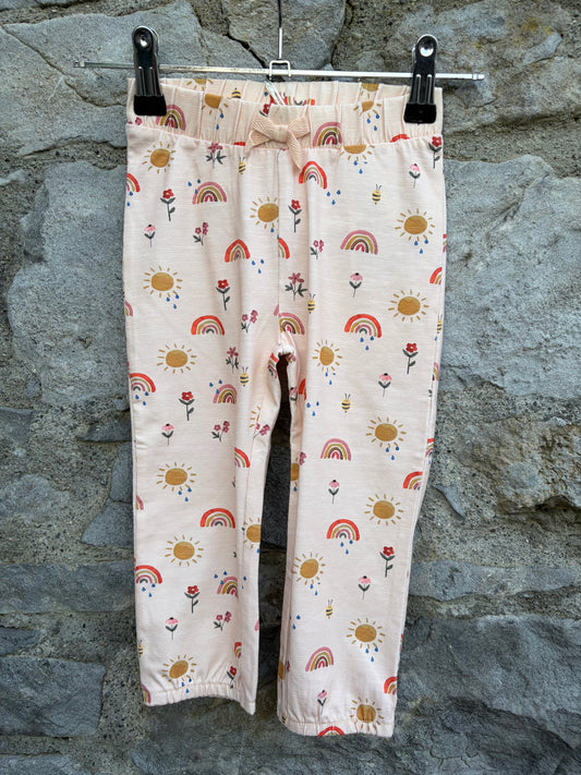 Spring rainbow peach leggings  12-18m (80-86cm)