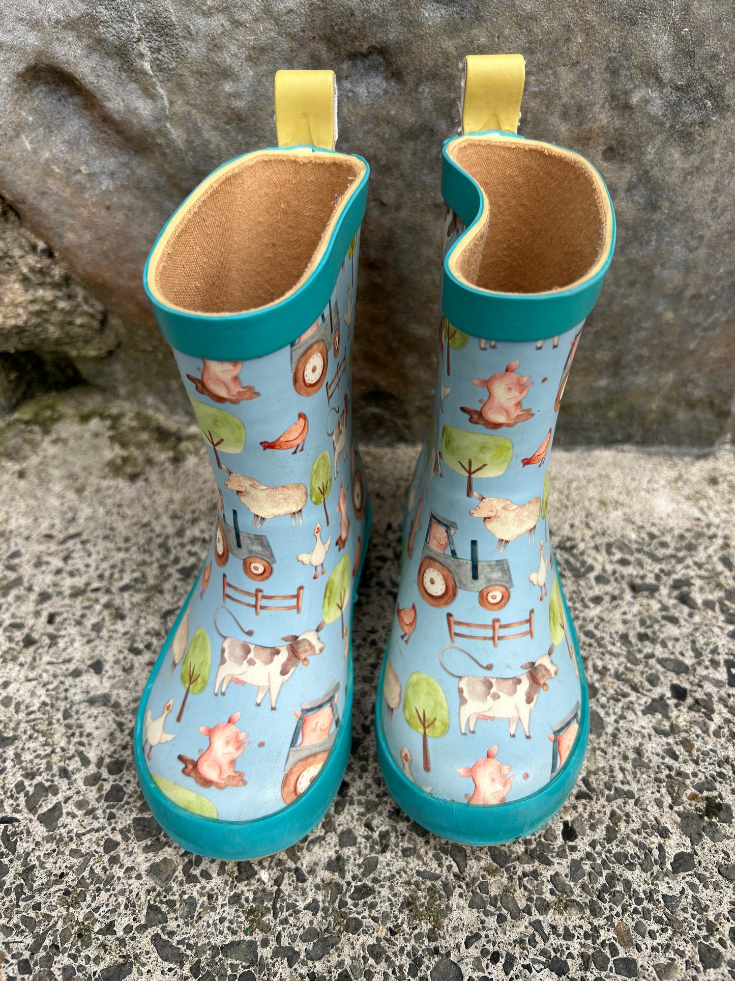 Blue farm wellies   uk 5 (eu 21)