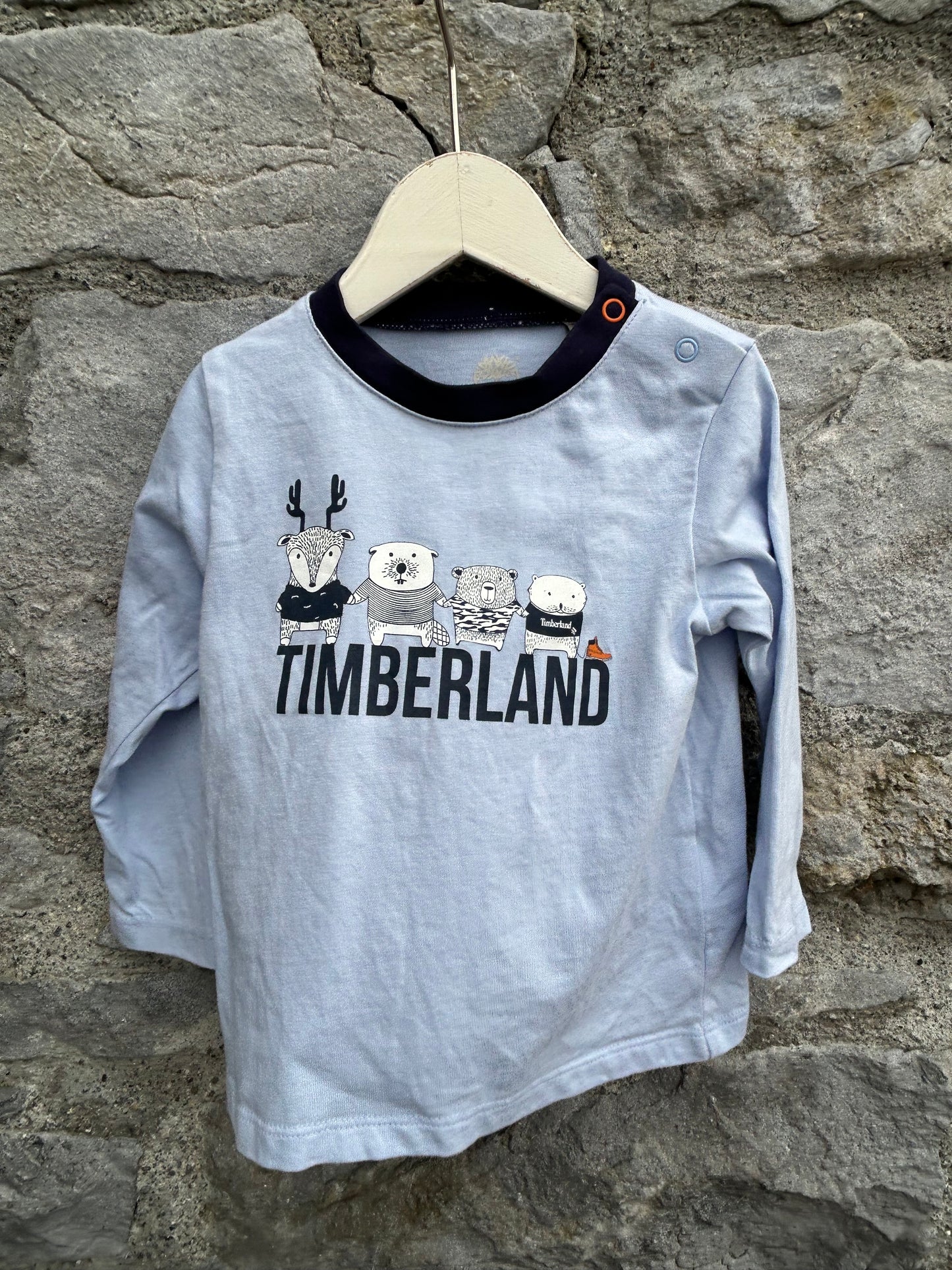 Woodland animals light blue top  12m (80cm)