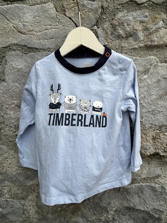 Woodland animals light blue top  12m (80cm)