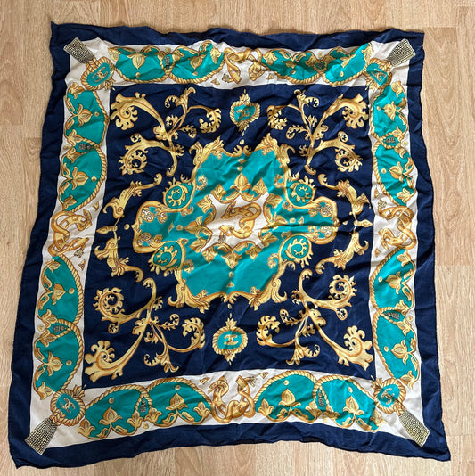 Navy,green and gold scarf