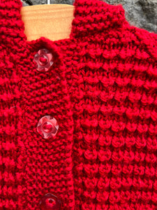 Red hooded cardigan  3-6m (62-68cm)