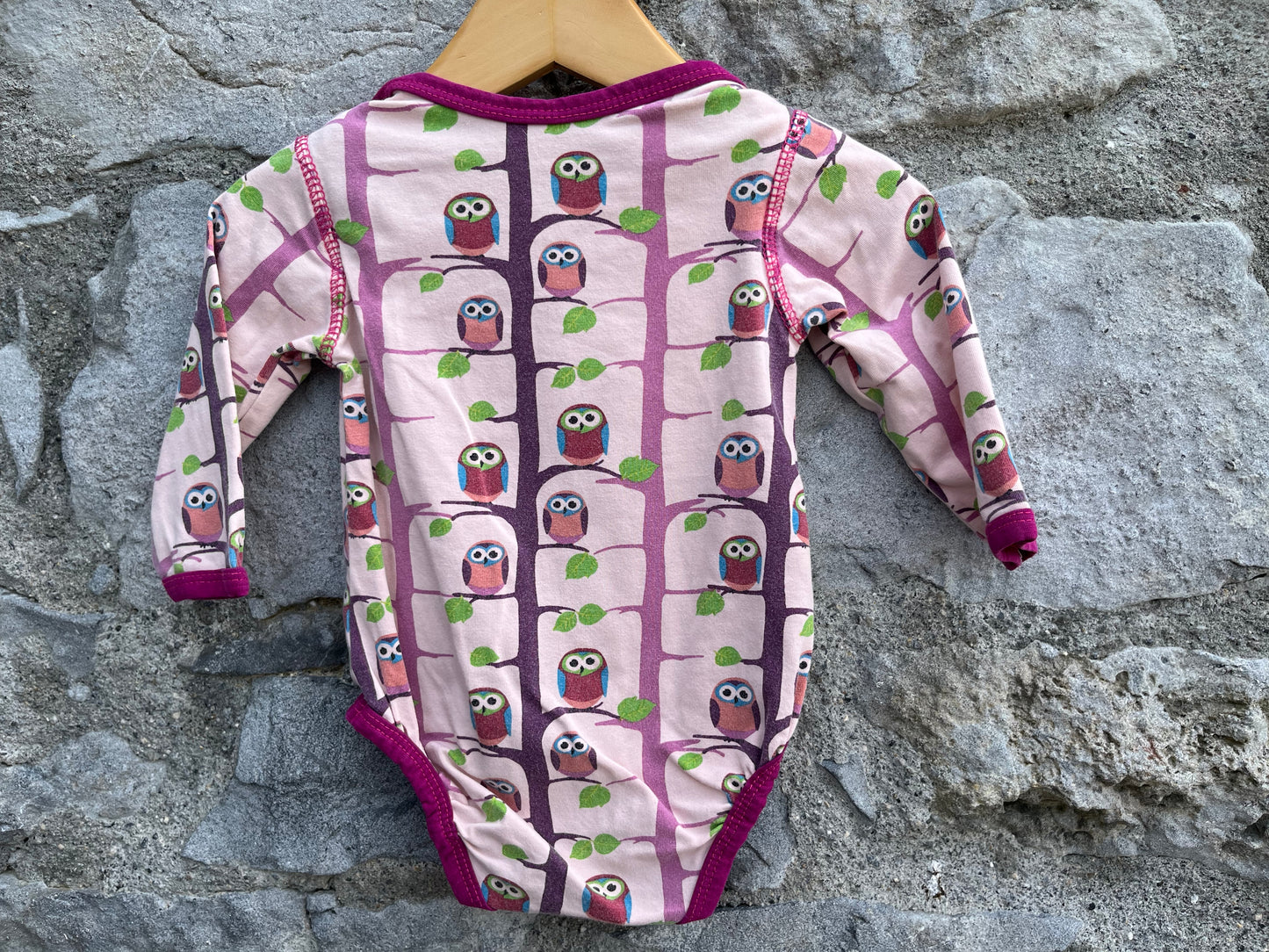 Owls pink vest   3-6m (62-68cm)