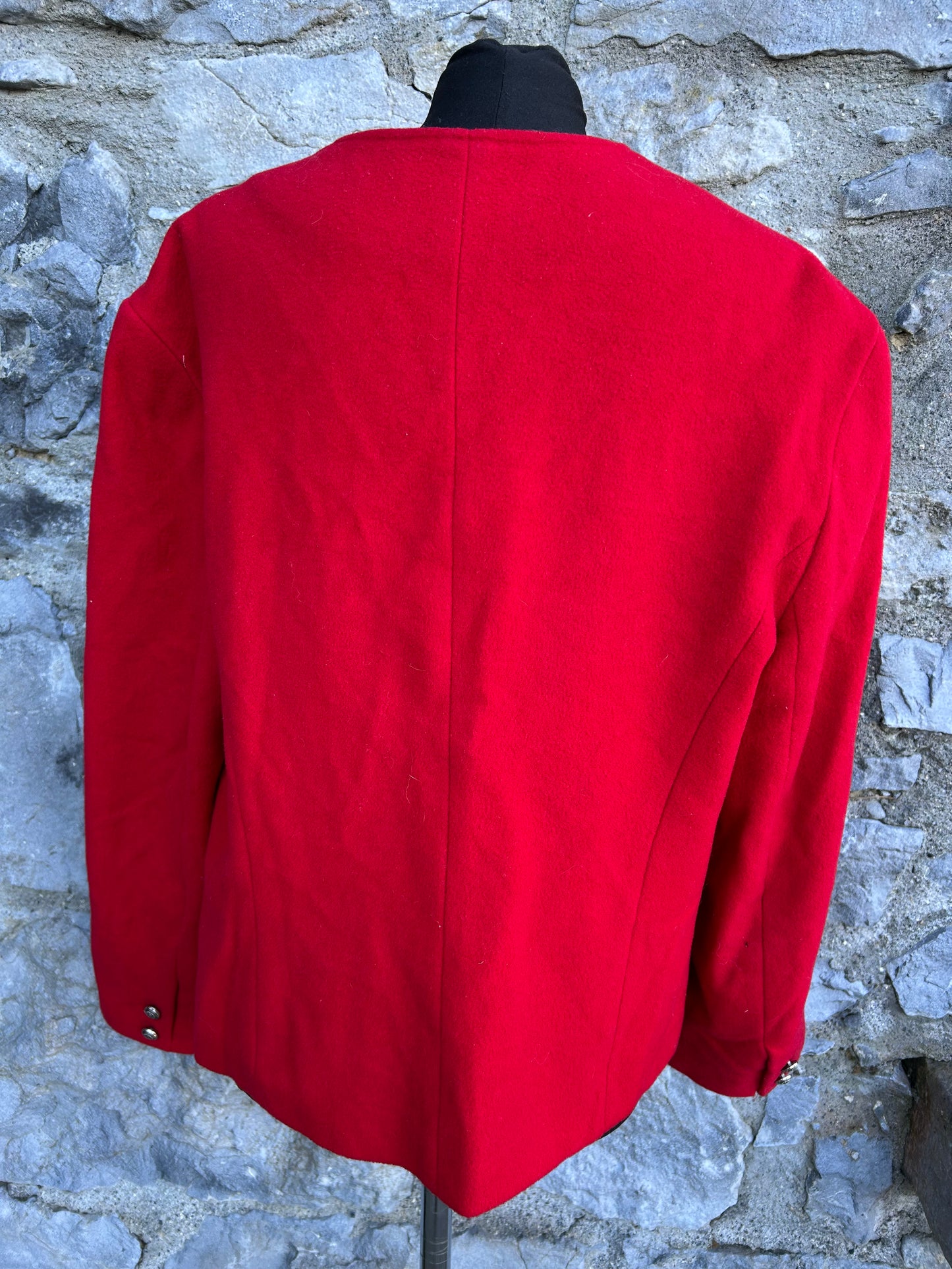 80s red woolly jacket uk 16