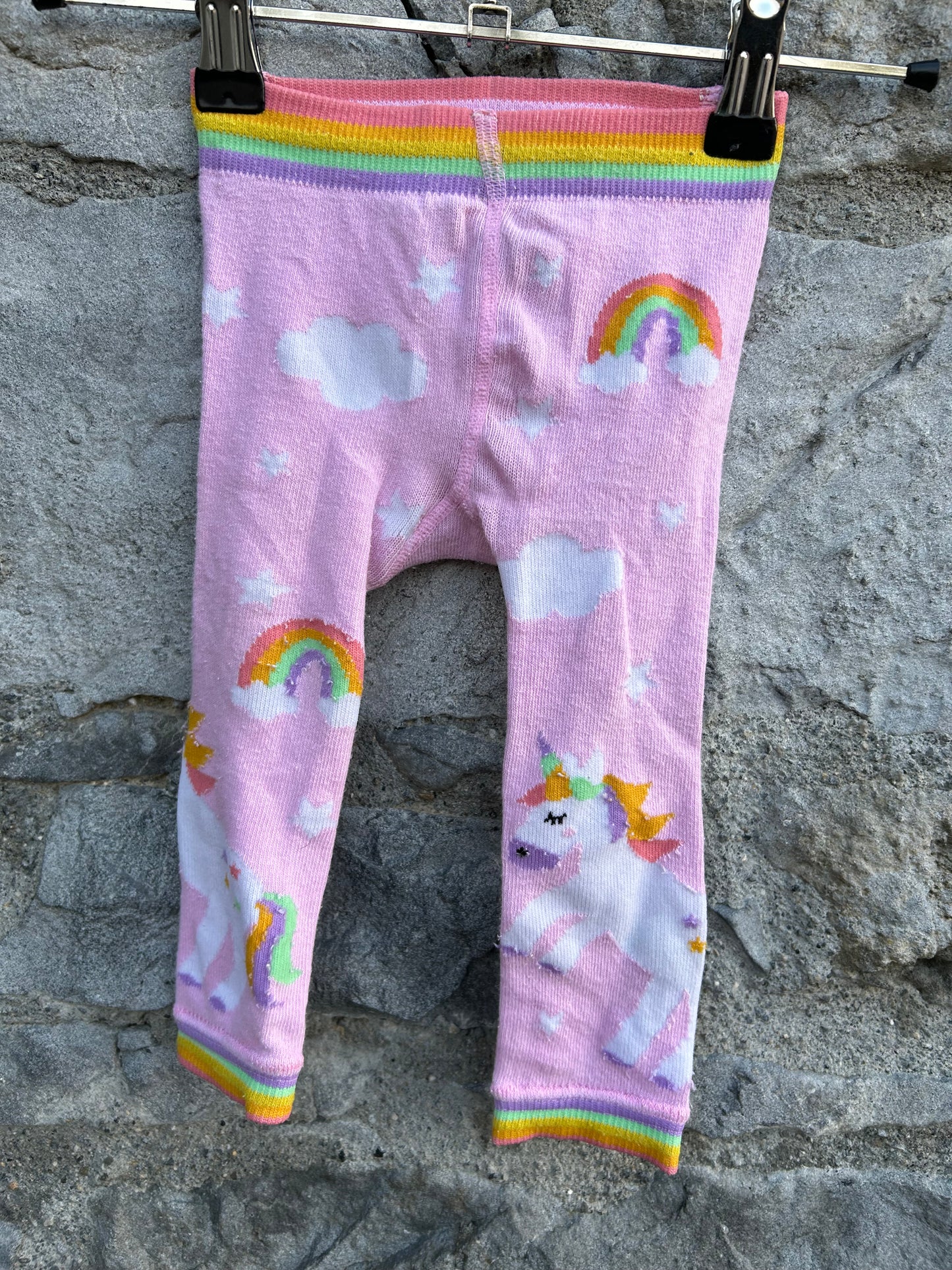 Pink unicorn leggings  0-6m (56-68cm)