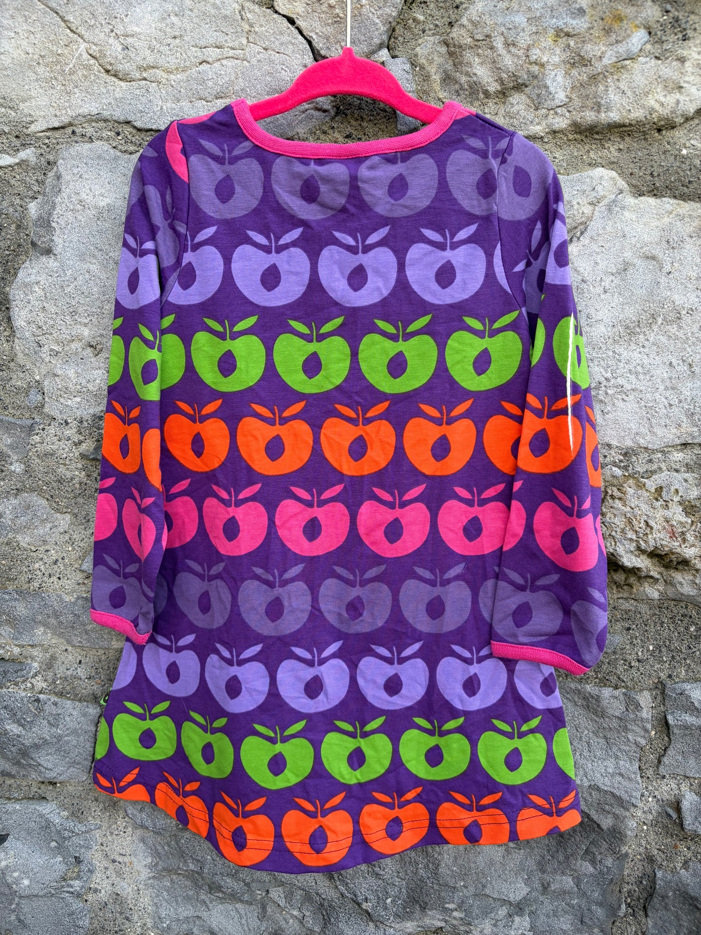 Colourful apples purple dress  2-3y (92-98cm)