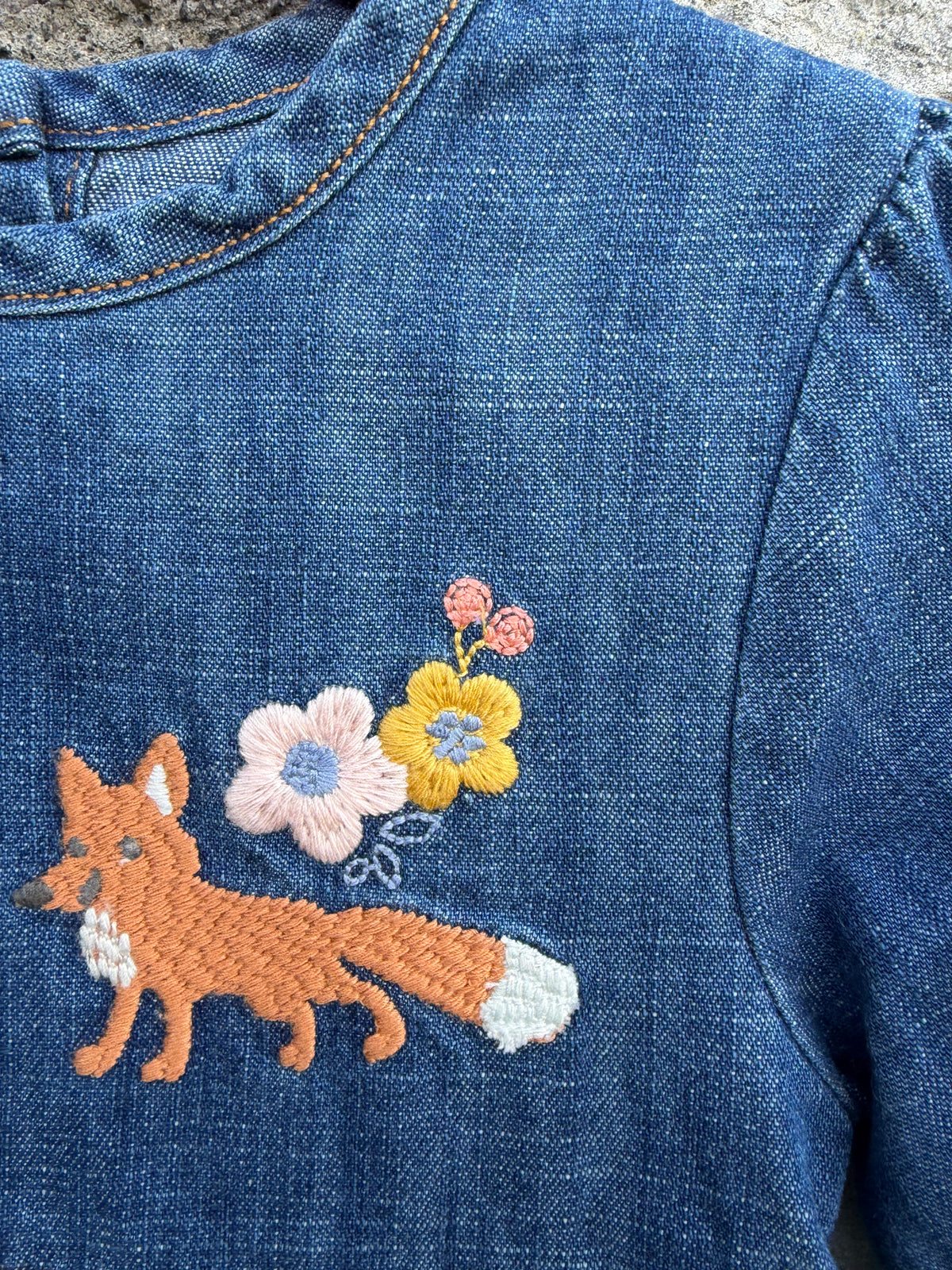 Fox denim dress 6-9m (68-74cm)