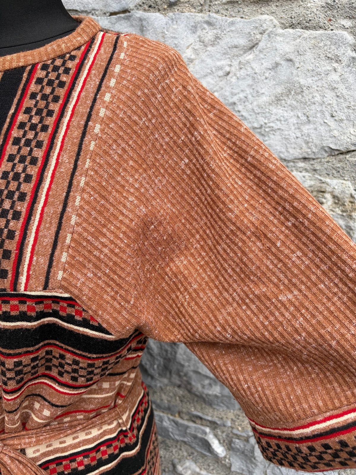 70s brown stripy dress uk 10-12