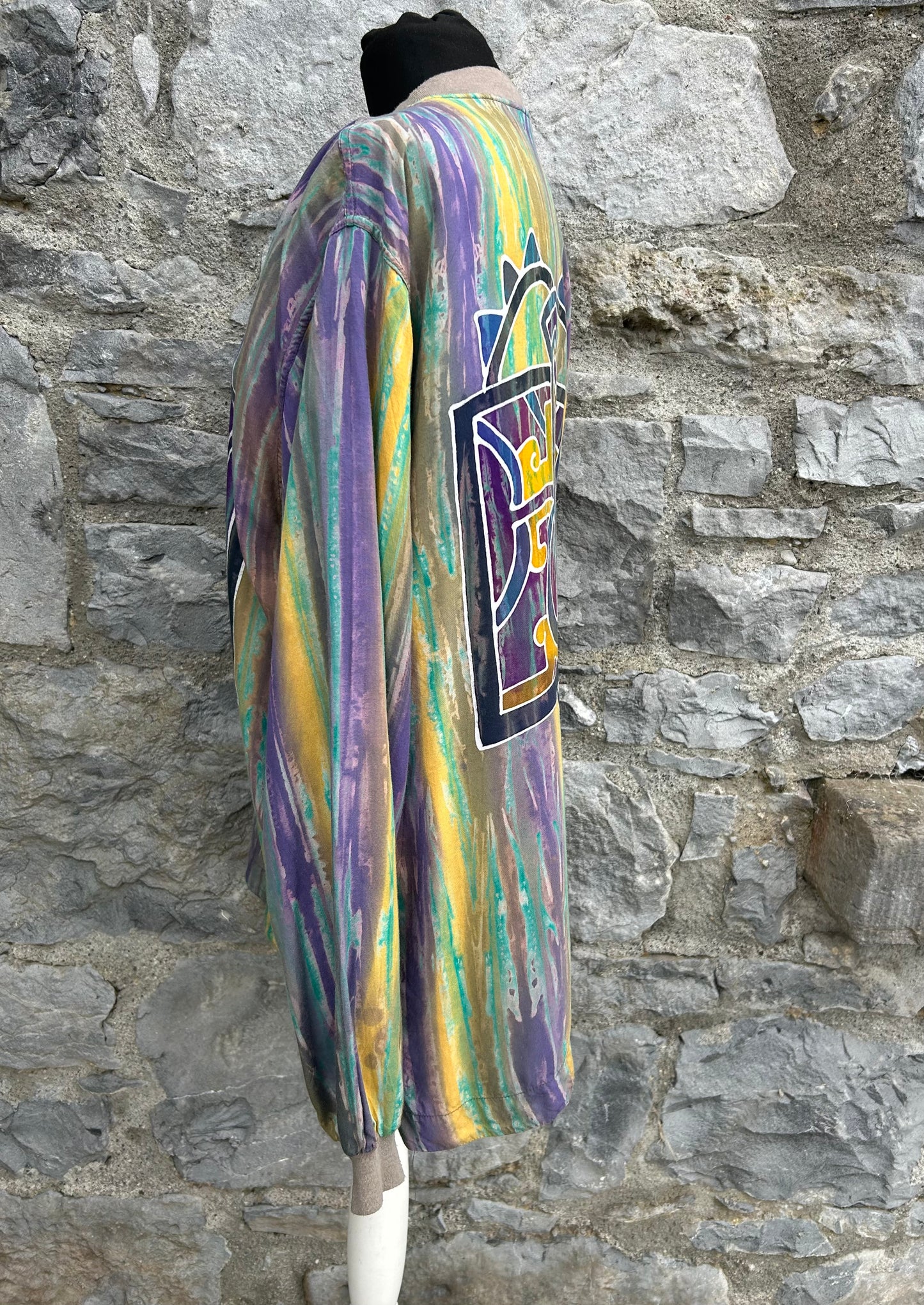 90s tribal tie dye top Large