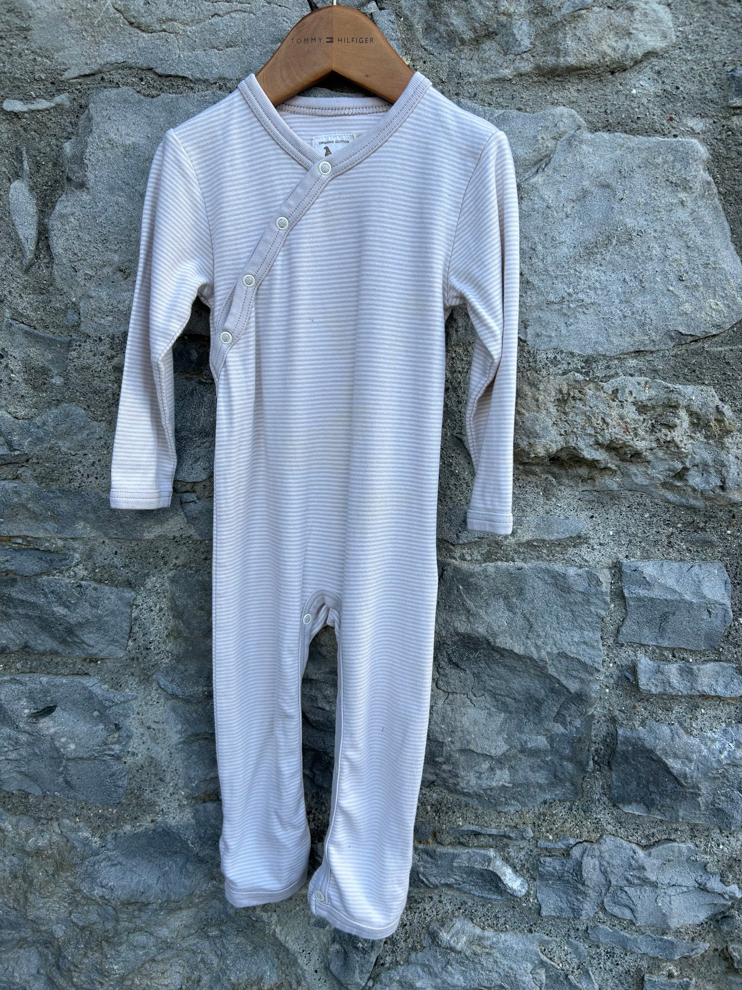 Beige stripy onesie  12-18m (80-86cm)