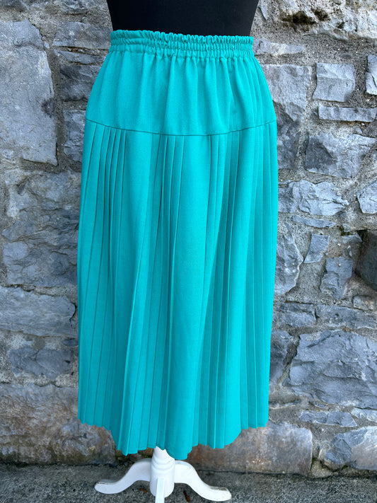 90s green pleated skirt uk 6-10