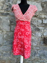 Load image into Gallery viewer, Check&amp;flowers red dress uk 8
