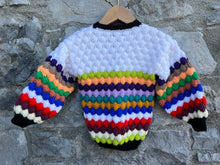 Load image into Gallery viewer, Colourful bubble knit cardigan  2-3y (92-98cm)
