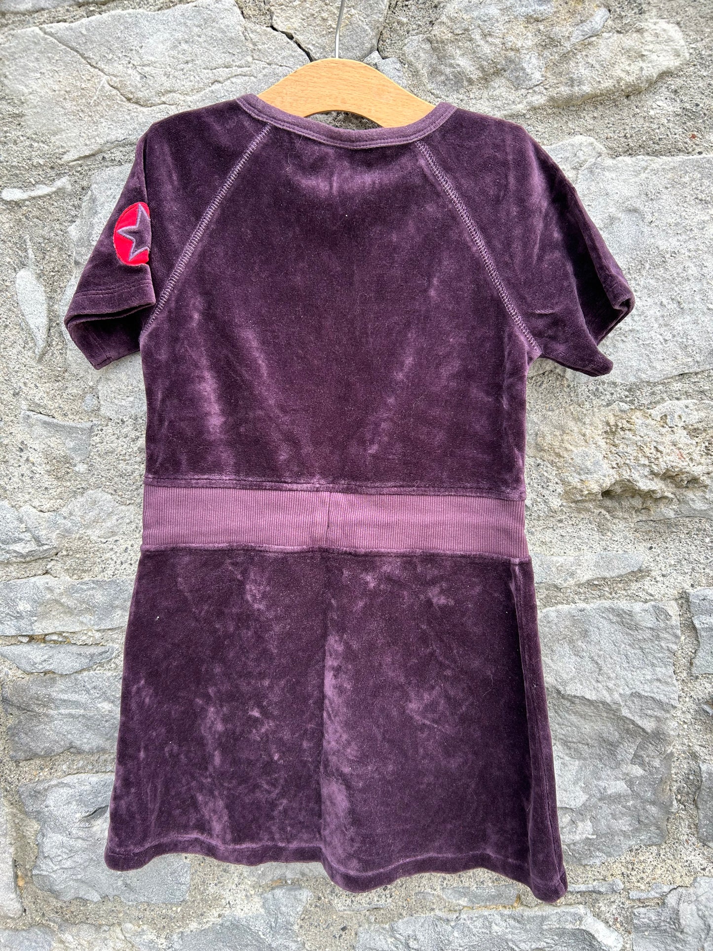 Aubergine velour dress  5y (110cm)