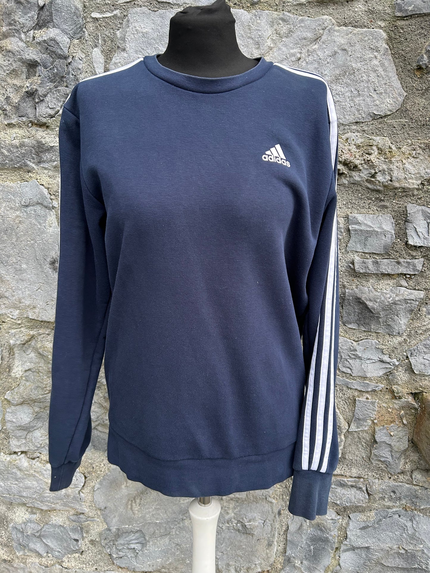 Navy tri stripe sweatshirt Small