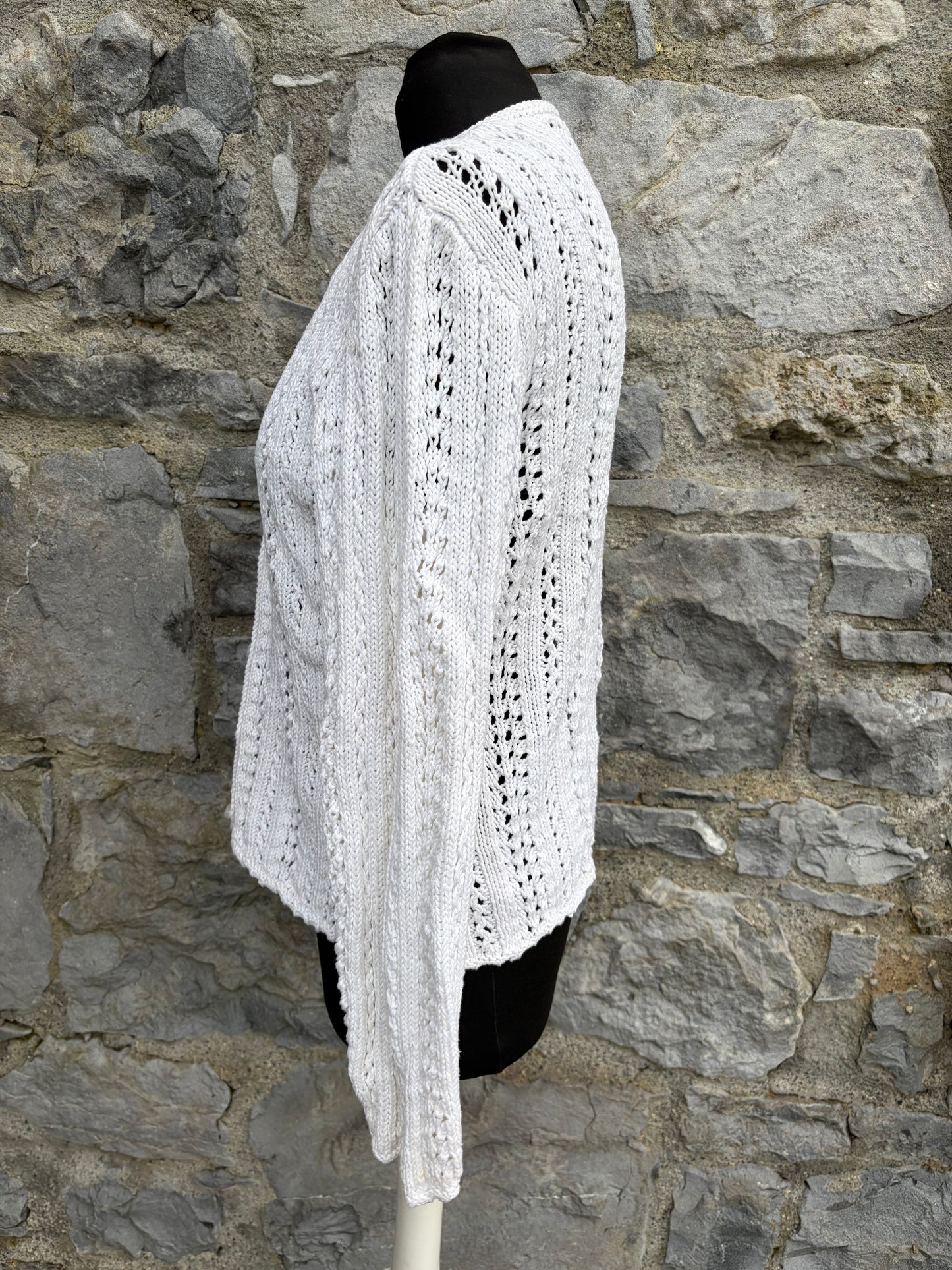90s white pointelle cardigan uk 10