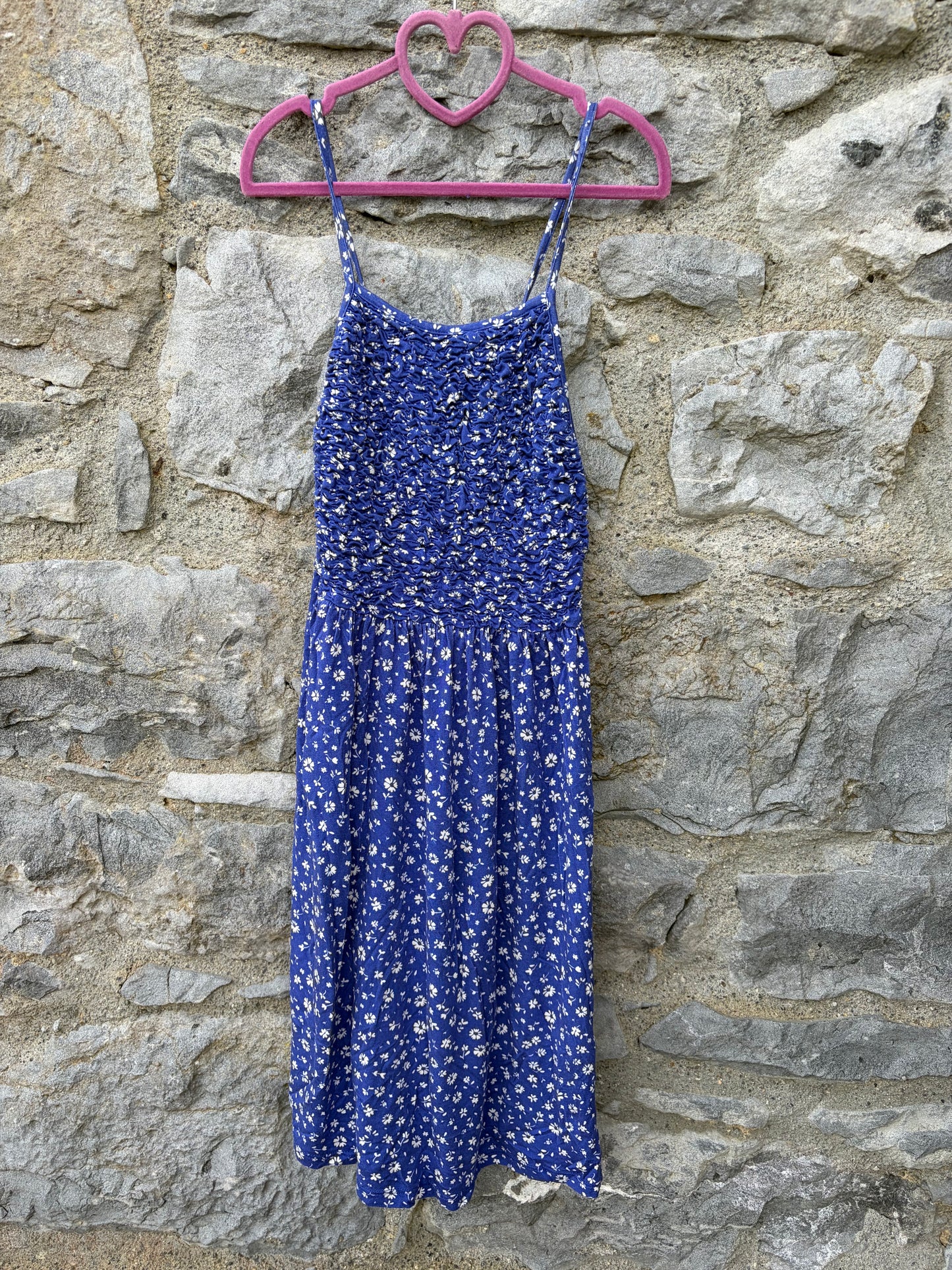Blue floral sun dress  11-12y (146-152cm)