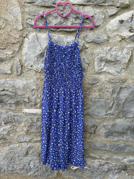 Blue floral sun dress  11-12y (146-152cm)