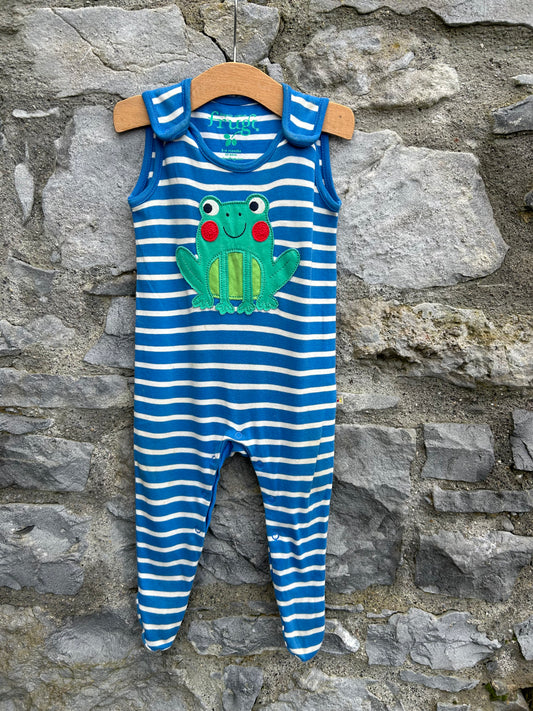 Frog stripy dungarees 3-6m (62-68cm)