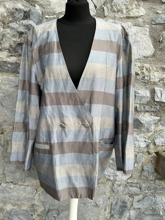 80s grey stripy blazer uk 16-18