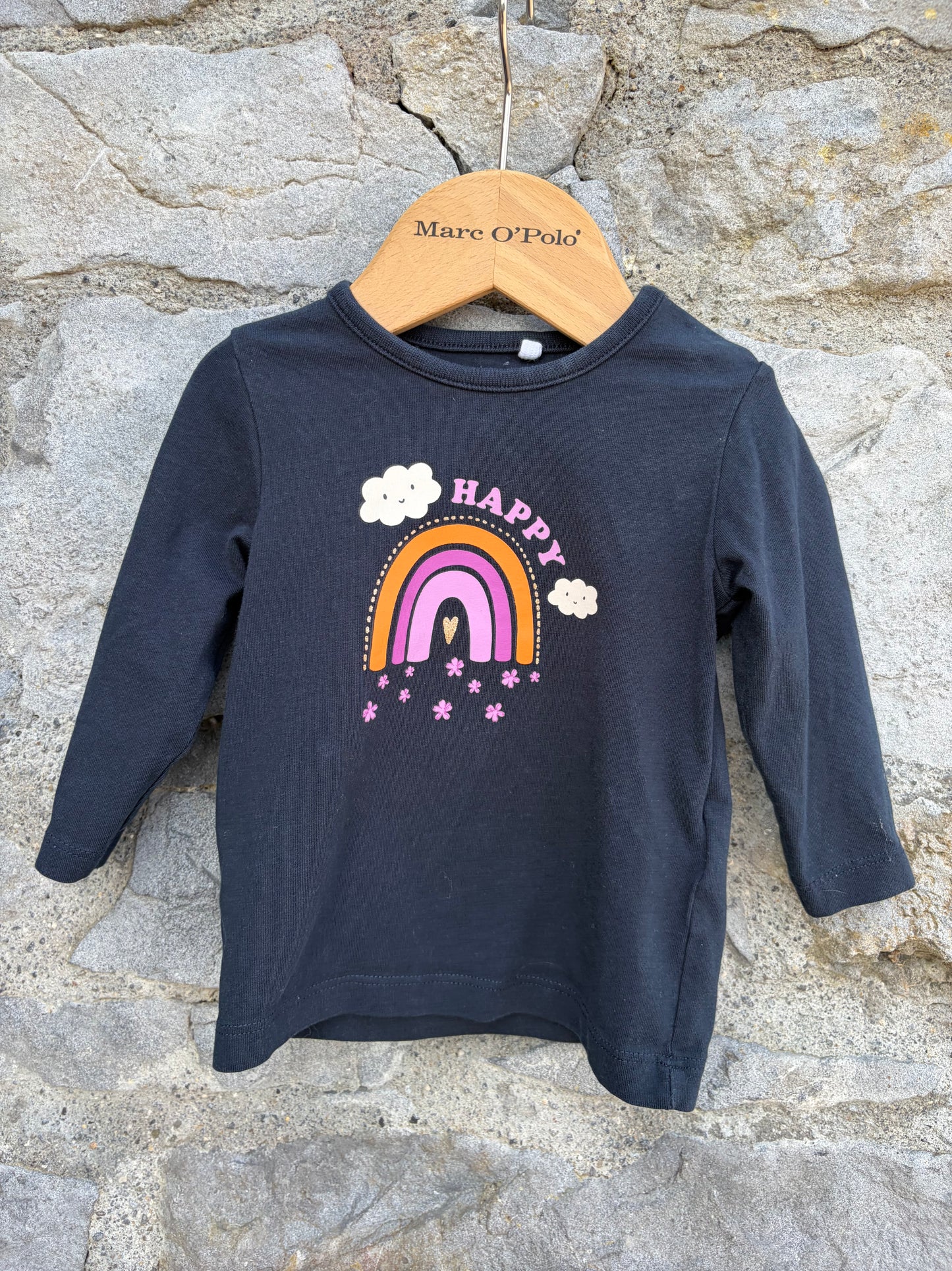 Happy rainbow navy top 3-6m (62-68cm)